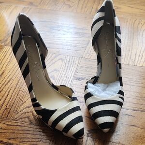Jessica Simpson Zebra Stripe Heels (Never Worn)